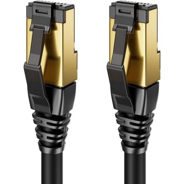 deleyCON deleyCON 10m CAT8.1 Patchkabel Netzwerkkabel RJ45 LAN DSL Kabel S/FTP LAN-Kabel