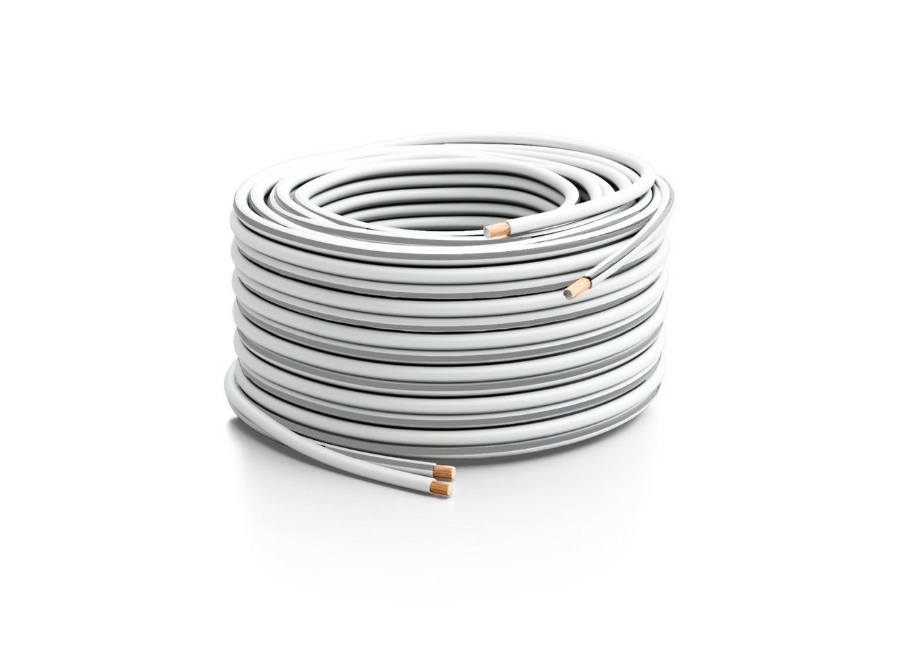 deleyCON deleyCON 10m Lautsprecherkabel 2x 2,5mm² CCA 2x50x0,25mm Litze - Weiß Audio-Kabel – Bild 5 von 5
