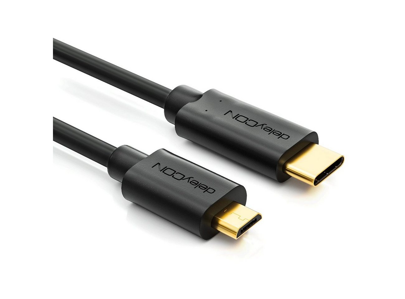 deleyCON deleyCON 1m USB C Kabel Datenkabel Ladekabel USB 2.0 micro USB zu Smartphone-Kabel – Bild 2 von 5