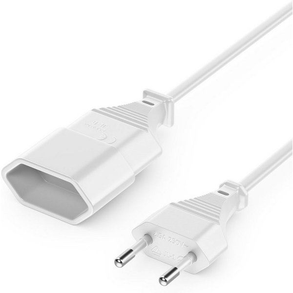 deleyCON deleyCON 2m Stromkabel Verlängerung Eurostecker auf Typ-C Euro Buchse Stromkabel