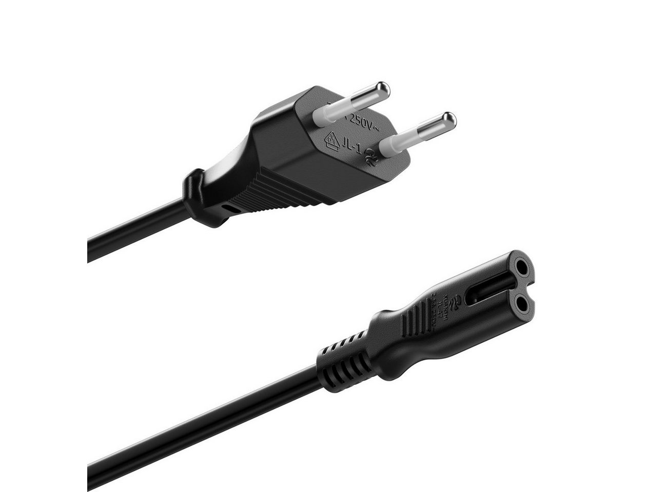 deleyCON deleyCON 3m Netzkabel Stromkabel Eurostecker - C7 Buchse Stromkabel – Bild 3 von 5