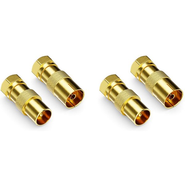 deleyCON deleyCON 4x SAT Kabel Adapter F-Stecker auf 2x Antennenstecker & 2x SAT-Kabel