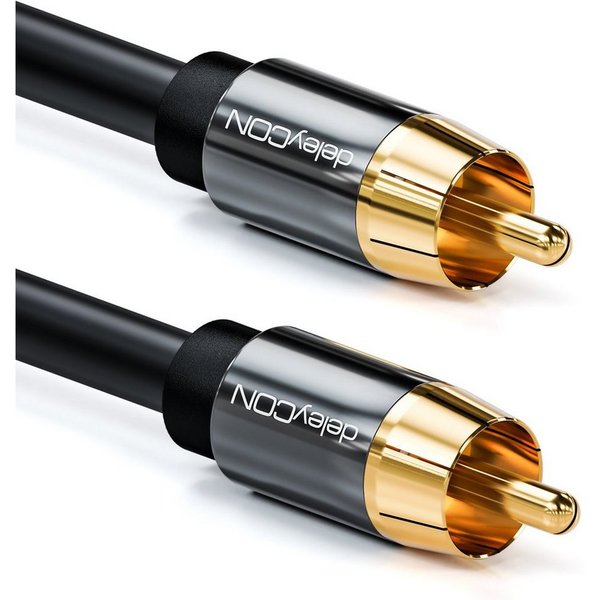 deleyCON deleyCON 5m Subwoofer Kabel Cinch RCA Kabel 2x Cinch Stecker HiFi Audio- & Video-Kabel
