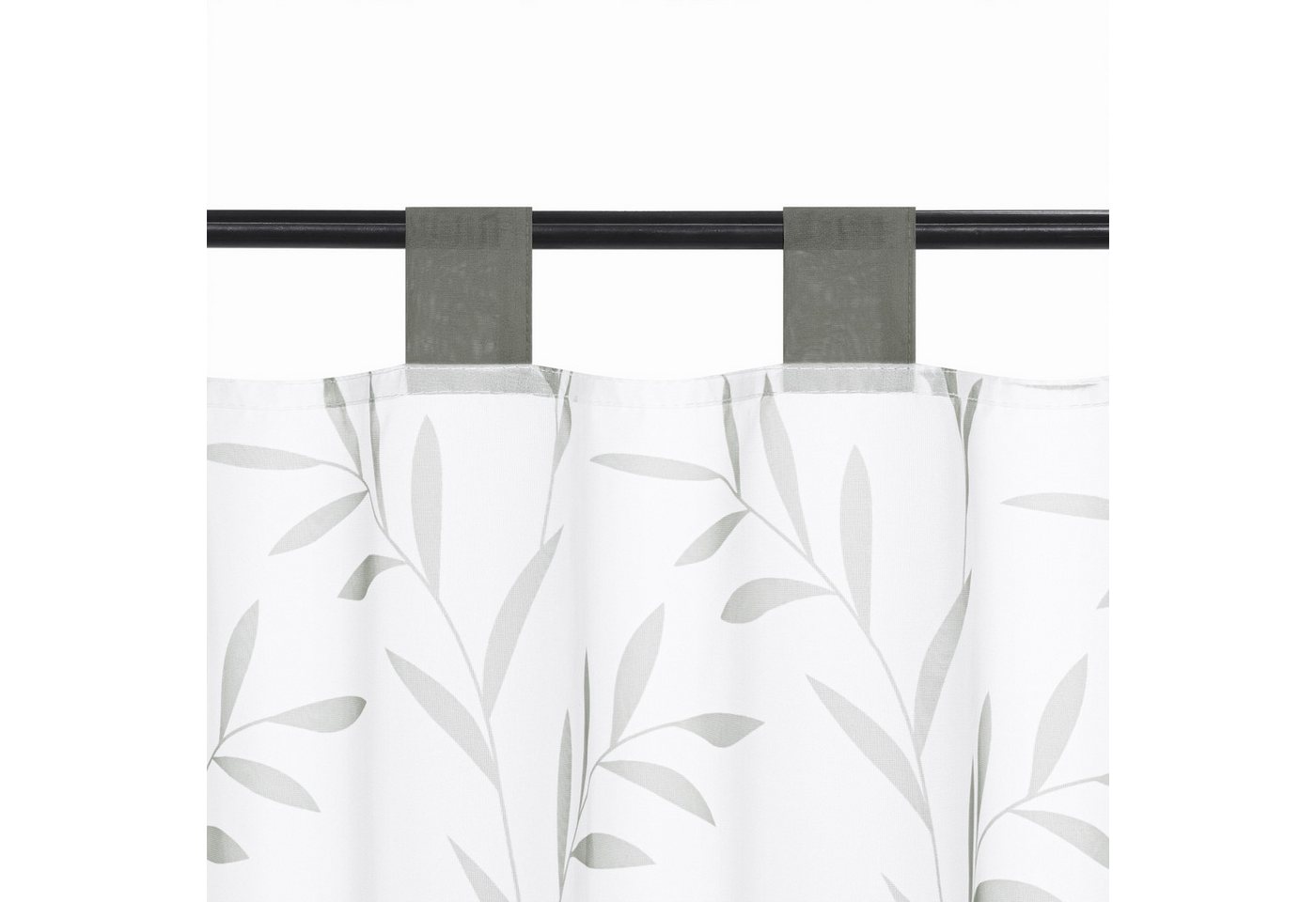 Delien Scheibengardine Celilie (1 St), Schlaufen, transparent, Voile mit Blätter Muster – Bild 3 von 5