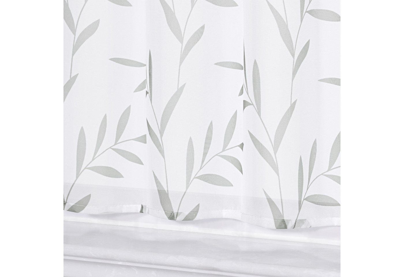 Delien Scheibengardine Celilie (1 St), Schlaufen, transparent, Voile mit Blätter Muster – Bild 5 von 5