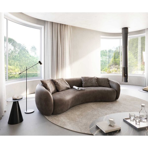 DELIFE 3-Sitzer Larna, Mikrofaser Taupe Vintage 260x120 cm 3-Sitzer