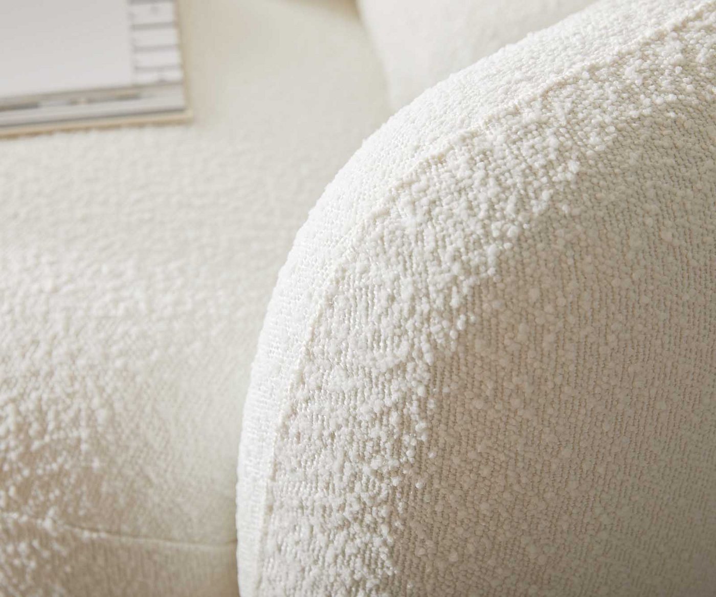DELIFE 3-Sitzer Larna, Bouclé Creme-Weiß 260x120 cm 3-Sitzer – Bild 3 von 5