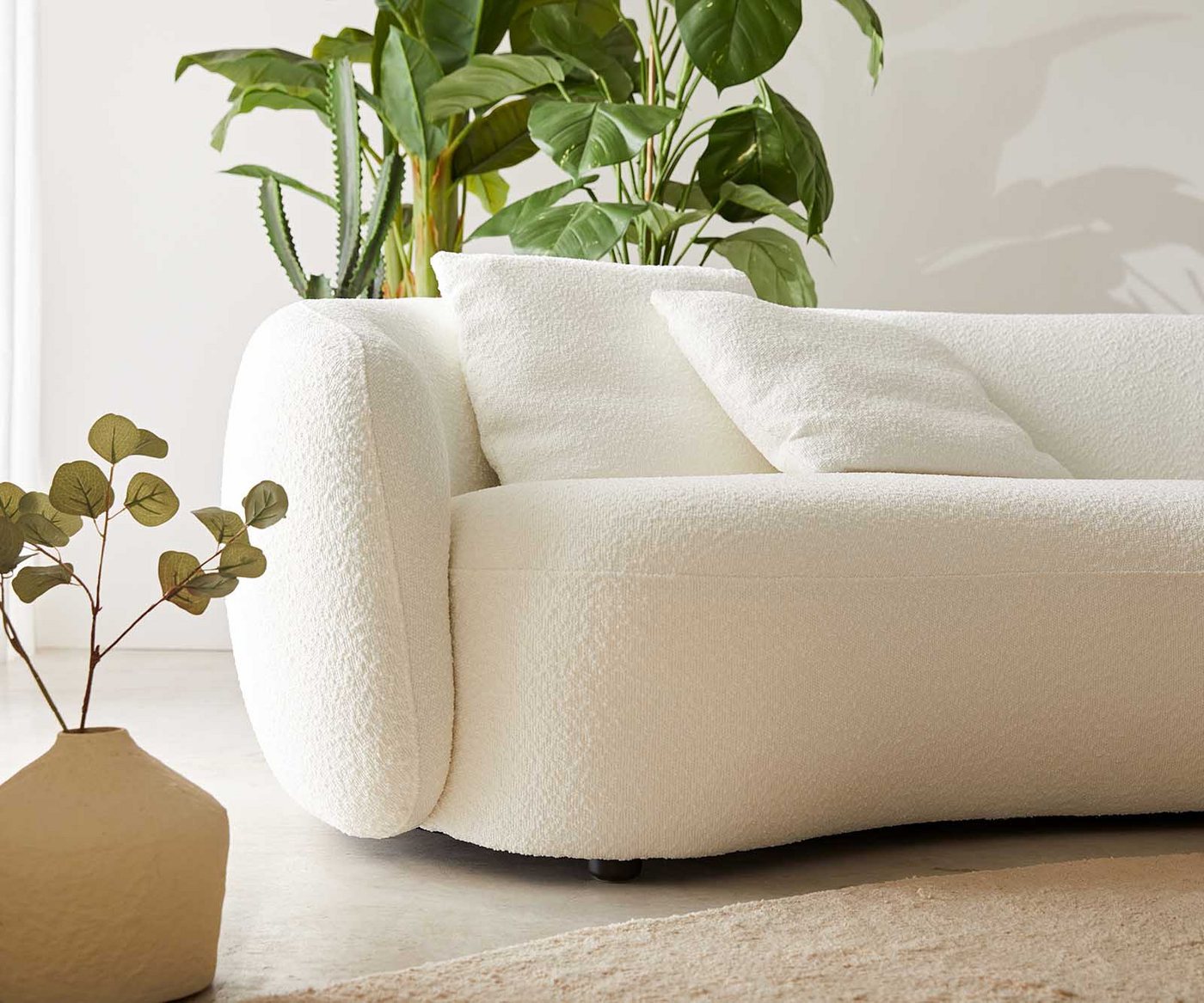 DELIFE 3-Sitzer Larna, Bouclé Creme-Weiß 260x120 cm 3-Sitzer – Bild 5 von 5