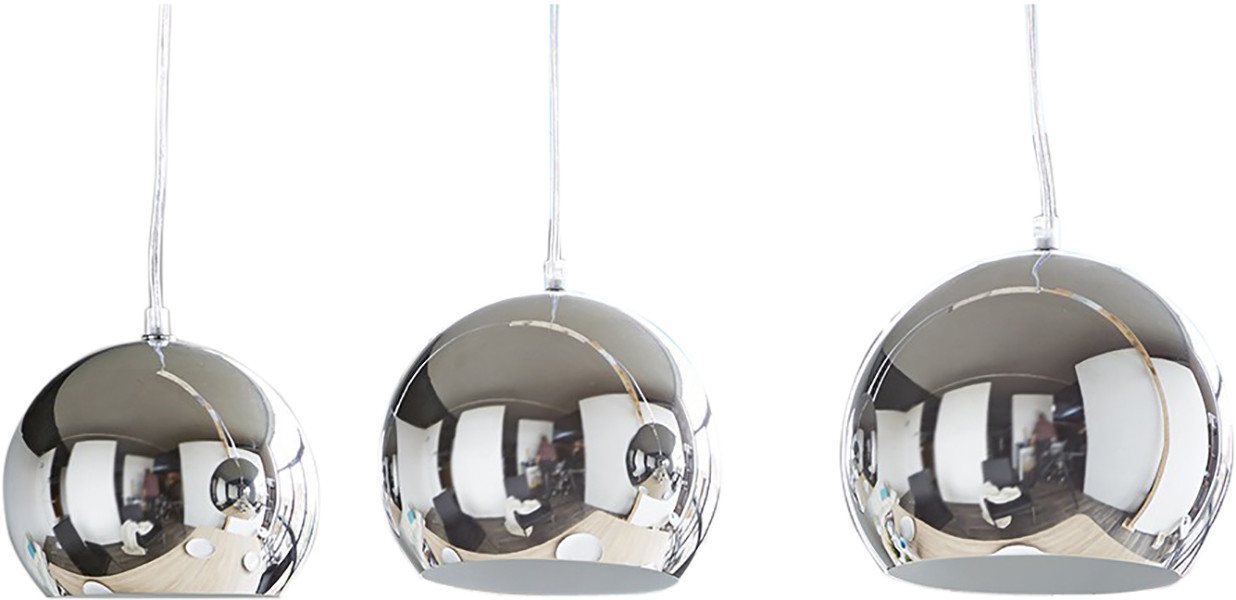 DELIFE Hängeleuchte Pentola, Chrom Silberfarben 75 cm 3 Schirme Deckenlampe – Bild 2 von 5