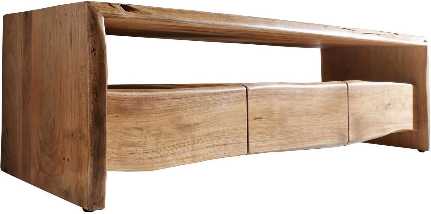 DELIFE Lowboard Live-Edge, Akazie Natur 145 cm Ablagefach offen Baumkante Lowboard – Bild 2 von 5