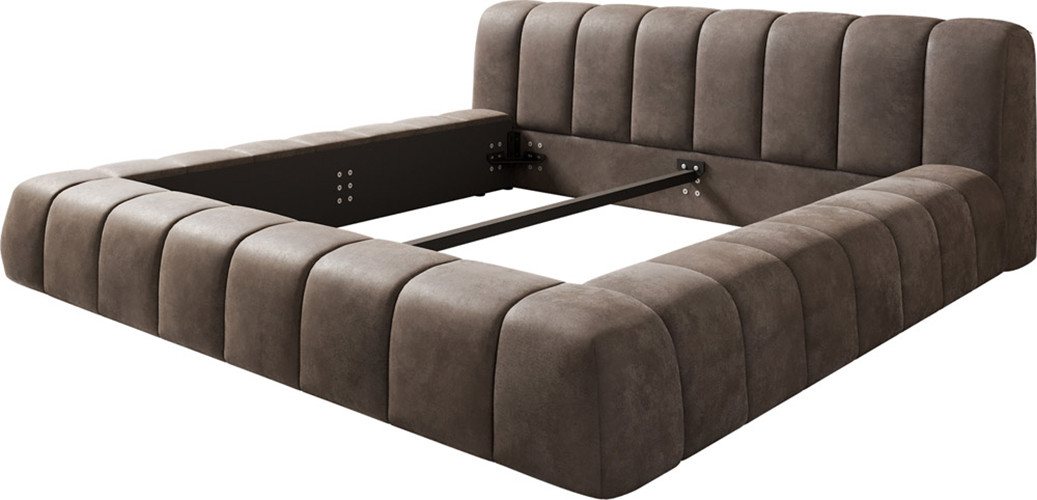 DELIFE Polsterbett Cutio, Mikrofaser Taupe Vintage 180x200 cm – Bild 2 von 5