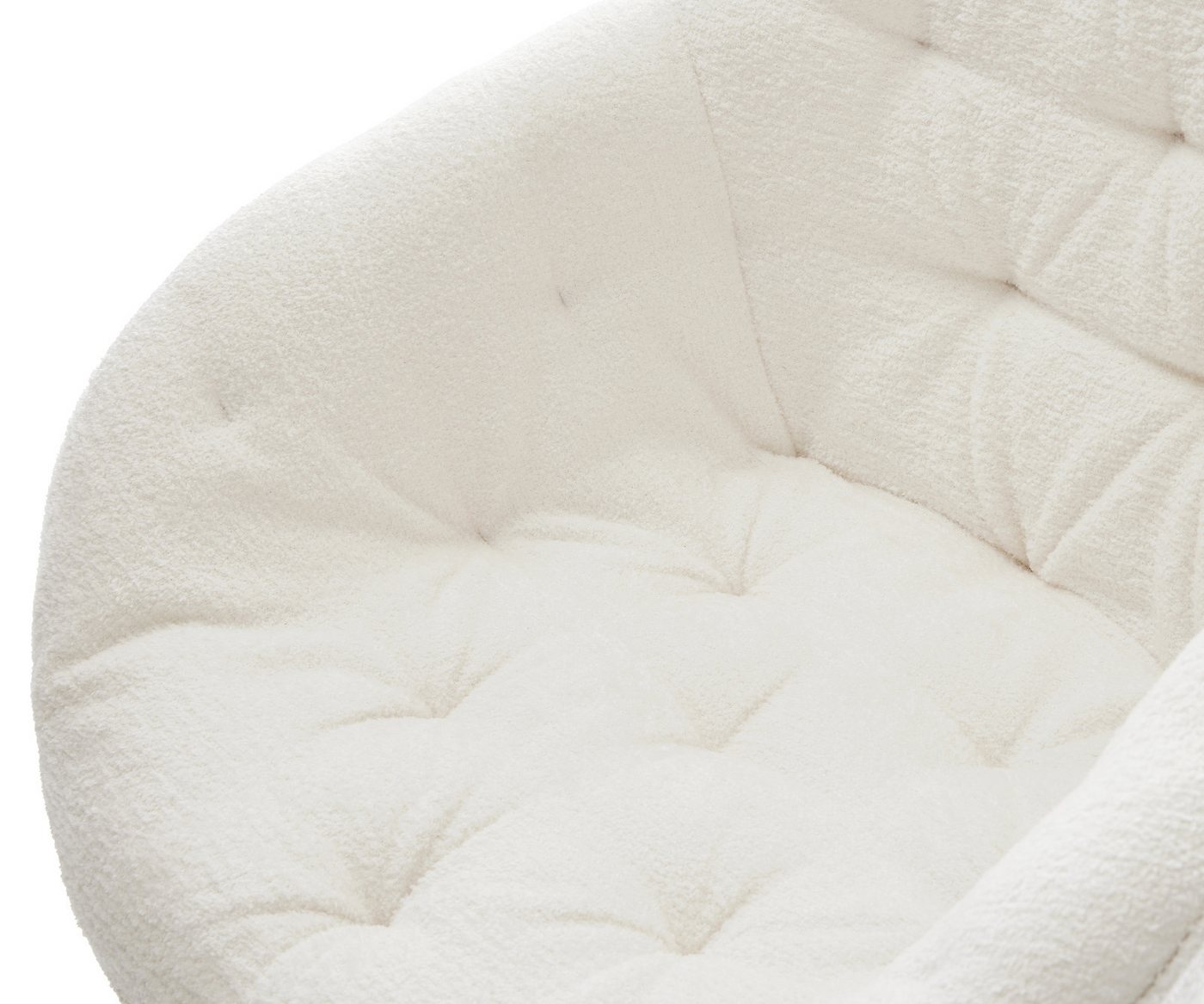 DELIFE Polsterstuhl Gaio-Flex, 4-Fuß konisch Edelstahl Bouclé Soft Beige – Bild 5 von 5