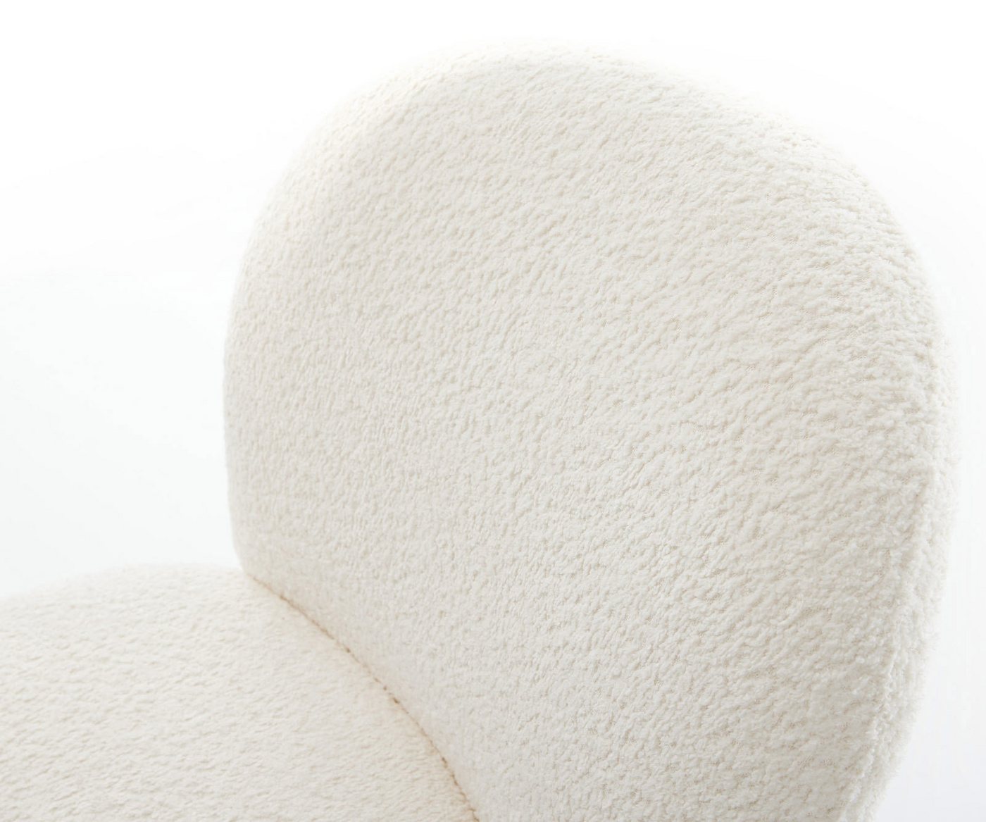 DELIFE Polsterstuhl Nube-Flex, 4-Fuß konisch Edelstahl Bouclé Weiß Taschenfederkern – Bild 5 von 5