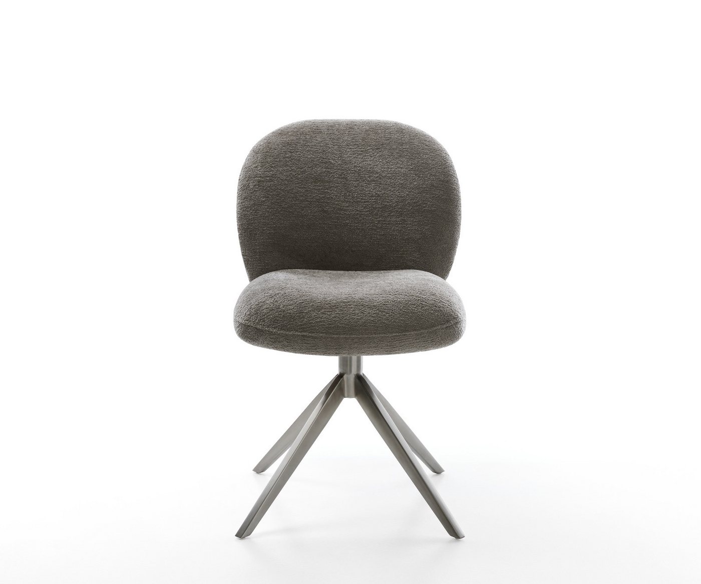 DELIFE Polsterstuhl Nube-Flex, Kreuzgestell breit Graphit Bouclé Soft Schlamm 360° drehbar Wippfunkti – Bild 3 von 5