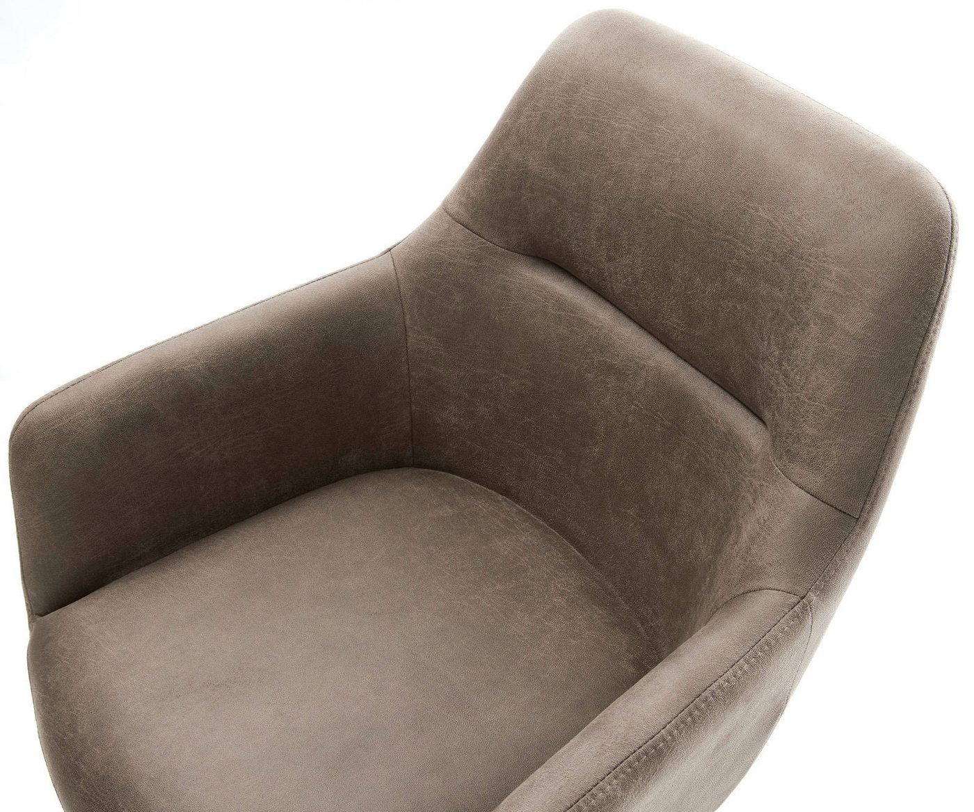 DELIFE Polsterstuhl Pejo-Flex, Freischwinger flach Schwarz Mikrofaser Taupe Vintage Taschenfederkern – Bild 5 von 5