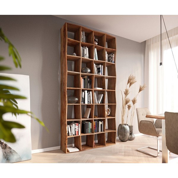 DELIFE Standregal Live-Edge, Akazie Natur 240x120 cm Massiv Baumkante