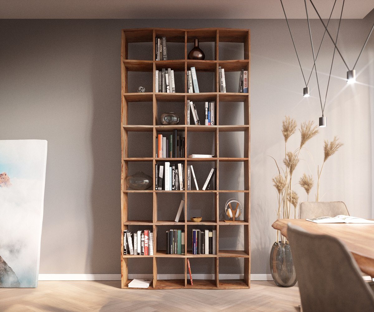 DELIFE Standregal Live-Edge, Akazie Natur 240x120 cm Massiv Baumkante – Bild 3 von 5
