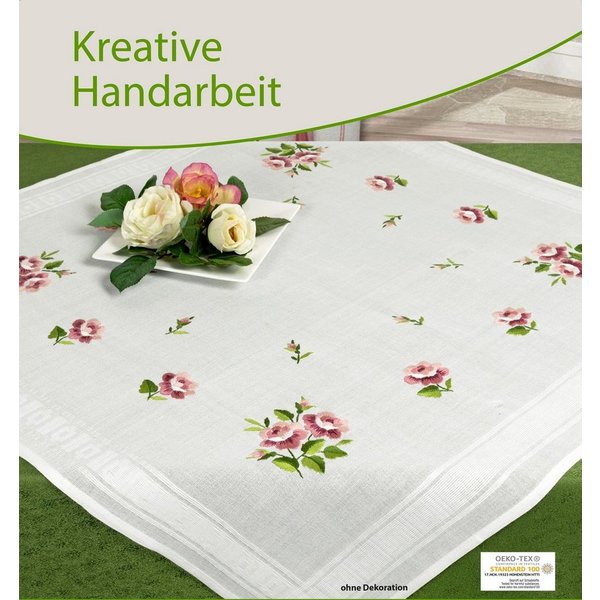 Delindo Lifestyle Kreativset Handarbeits-Stickpackung - Sticken im Spannstich - Blumenmotive, (1-tlg., Komplettset), Sticktechnik: Spannstich