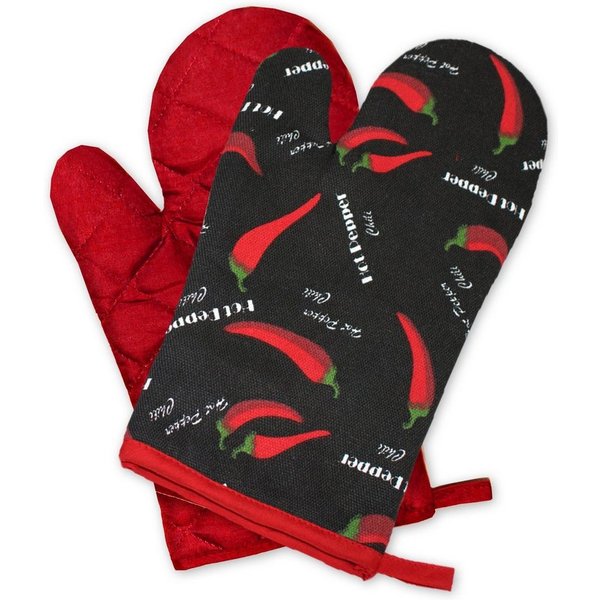 Delindo Lifestyle Topfhandschuhe und Topflappen, Ofenhandschuhe, Baumwoll-Mix, (2-tlg), Hitzebeständig bis 250 °C für maximal 15 Sekunden