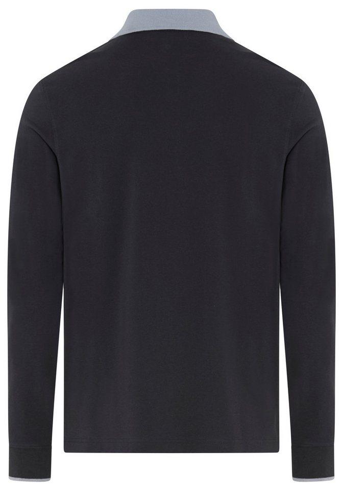 DELMAO Langarm-Poloshirt Langarm, aus atmungsaktivem Piqué-Stoff, Polokragen – Bild 5 von 5