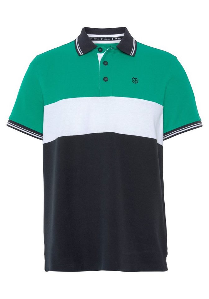DELMAO Poloshirt Kurzarm, Regular Fit, mit Colorblocking-Design – Bild 5 von 5