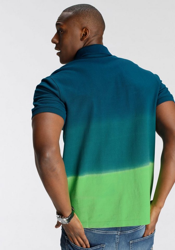 DELMAO Poloshirt Kurzarm, lässiger Print, Polokragen, aus Baumwolle – Bild 3 von 5