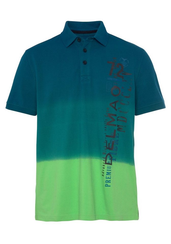DELMAO Poloshirt Kurzarm, lässiger Print, Polokragen, aus Baumwolle – Bild 5 von 5