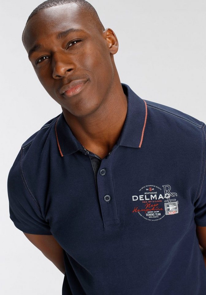 DELMAO Poloshirt Kurzarm, mit Rippbündchen, Polokragen – Bild 3 von 5