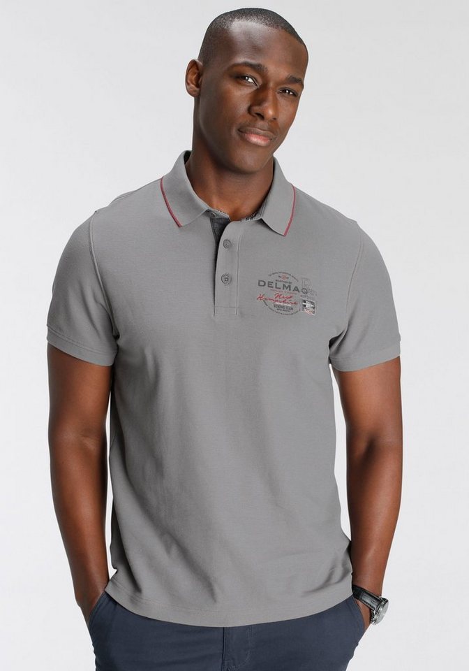 DELMAO Poloshirt Kurzarm, mit Rippbündchen, Polokragen – Bild 3 von 5