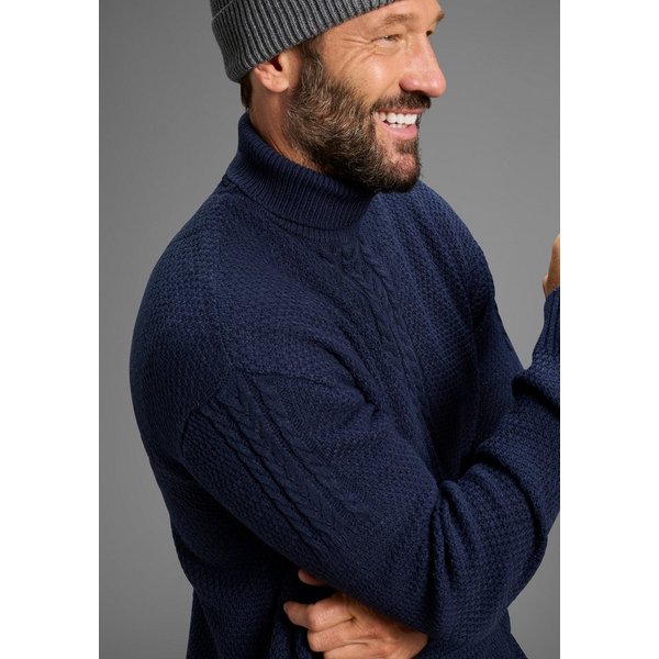 DELMAO Rollkragenpullover Highlight Zopfmuster aus Strickmaterial, mit Rollkragen, Regular Fit, mit Langarm