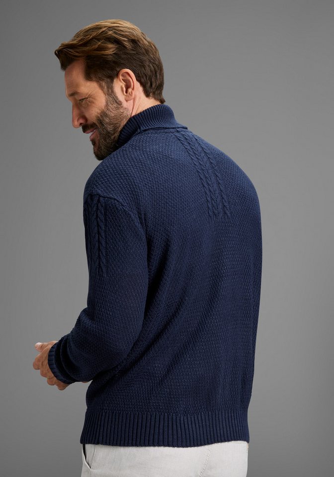 DELMAO Rollkragenpullover Highlight Zopfmuster aus Strickmaterial, mit Rollkragen, Regular Fit, mit Langarm – Bild 2 von 5