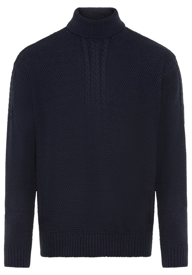 DELMAO Rollkragenpullover Highlight Zopfmuster aus Strickmaterial, mit Rollkragen, Regular Fit, mit Langarm – Bild 5 von 5