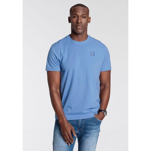 DELMAO Rundhalsshirt Kurzarm, Regular Fit, basic, aus 100% Baumwolle