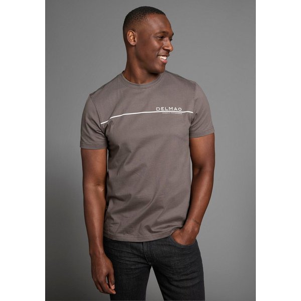 DELMAO Rundhalsshirt Kurzarm, mit coolem Print, Rundhalsausschnitt, aus 100% Baumwolle