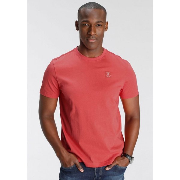 DELMAO Rundhalsshirt Kurzarm, Regular Fit, basic, aus 100% Baumwolle