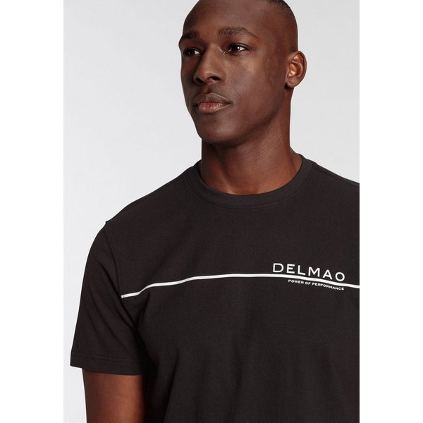 DELMAO Rundhalsshirt Kurzarm, mit coolem Print, Rundhalsausschnitt, aus 100% Baumwolle