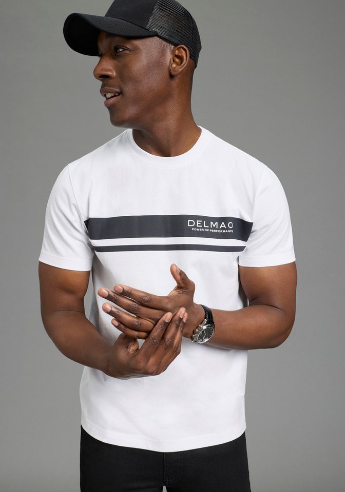 DELMAO Rundhalsshirt Kurzarm, mit Rundhalsausschnitt, normale Passform, Casual-Stil – Bild 2 von 5