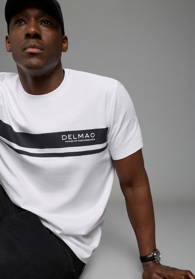 DELMAO Rundhalsshirt Kurzarm, mit Rundhalsausschnitt, normale Passform, Casual-Stil – Bild 3 von 5