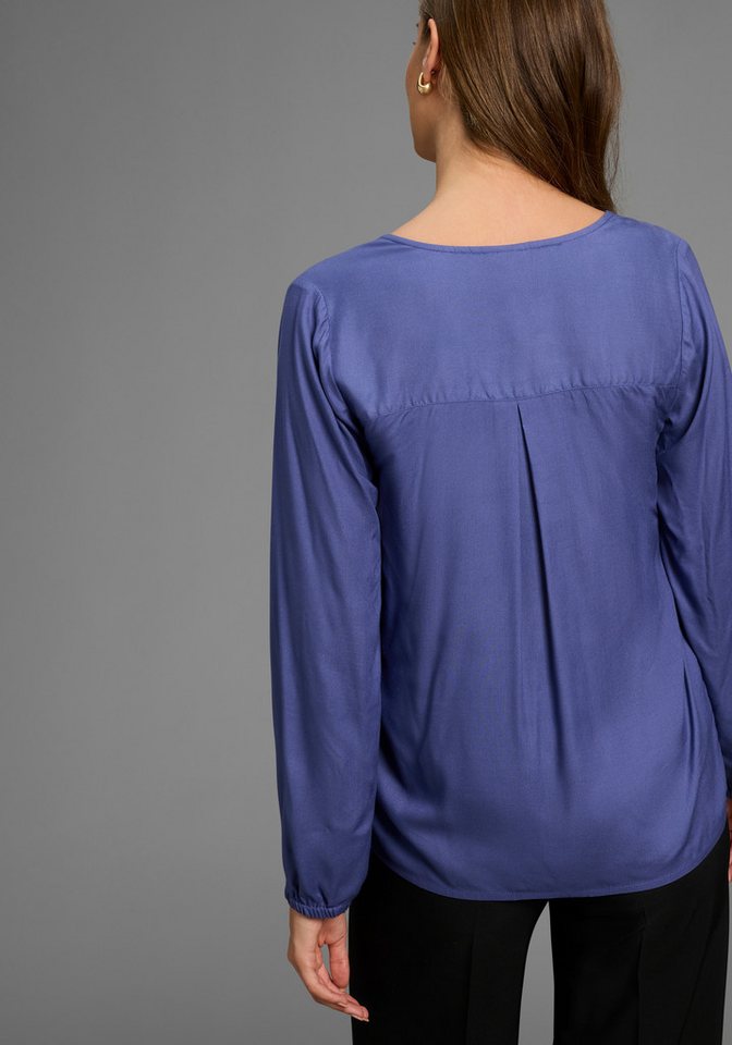 DELMAO Schlupfbluse femininer Stil, Langarm, aus Viskose, mit V-Ausschnitt – Bild 3 von 5