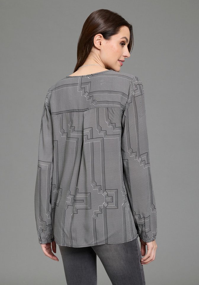 DELMAO Schlupfbluse femininer Stil, Langarm, aus Viskose, mit V-Ausschnitt – Bild 2 von 5