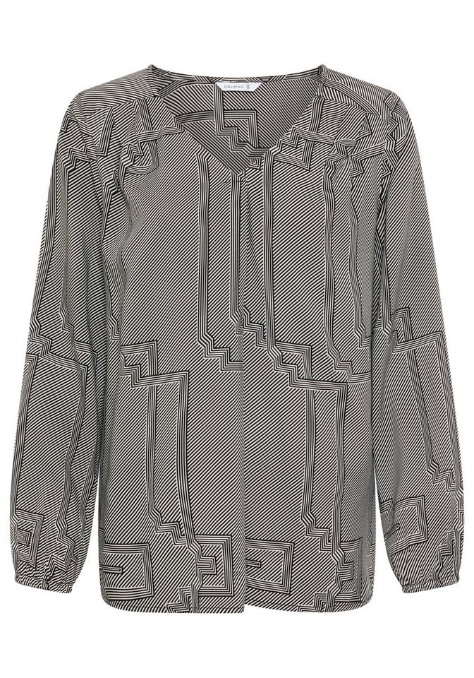 DELMAO Schlupfbluse femininer Stil, Langarm, aus Viskose, mit V-Ausschnitt – Bild 5 von 5