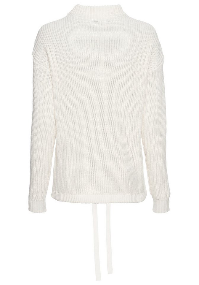 DELMAO Stehkragenpullover mit verstellbarem Saum durch Bindeband – Bild 5 von 5
