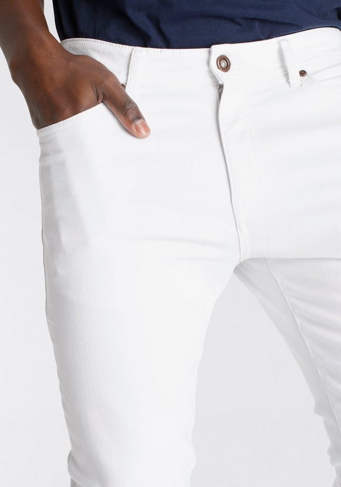 DELMAO Stretch-Jeans "Reed" gerader Beinschnitt, Used-Look-Waschung, niedrige Leibhöhe – Bild 2 von 5