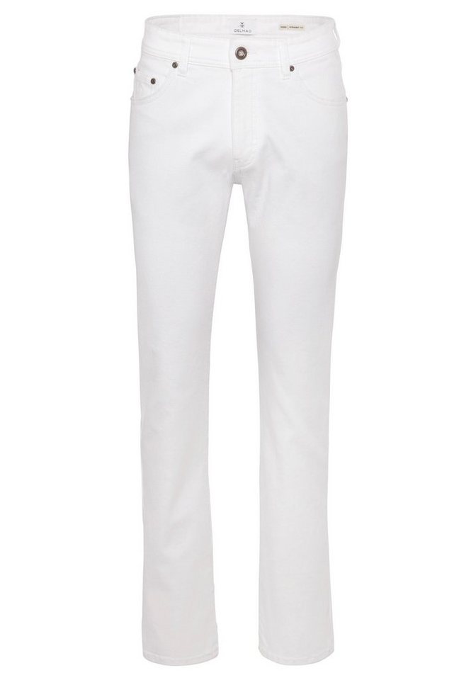 DELMAO Stretch-Jeans "Reed" gerader Beinschnitt, Used-Look-Waschung, niedrige Leibhöhe – Bild 5 von 5