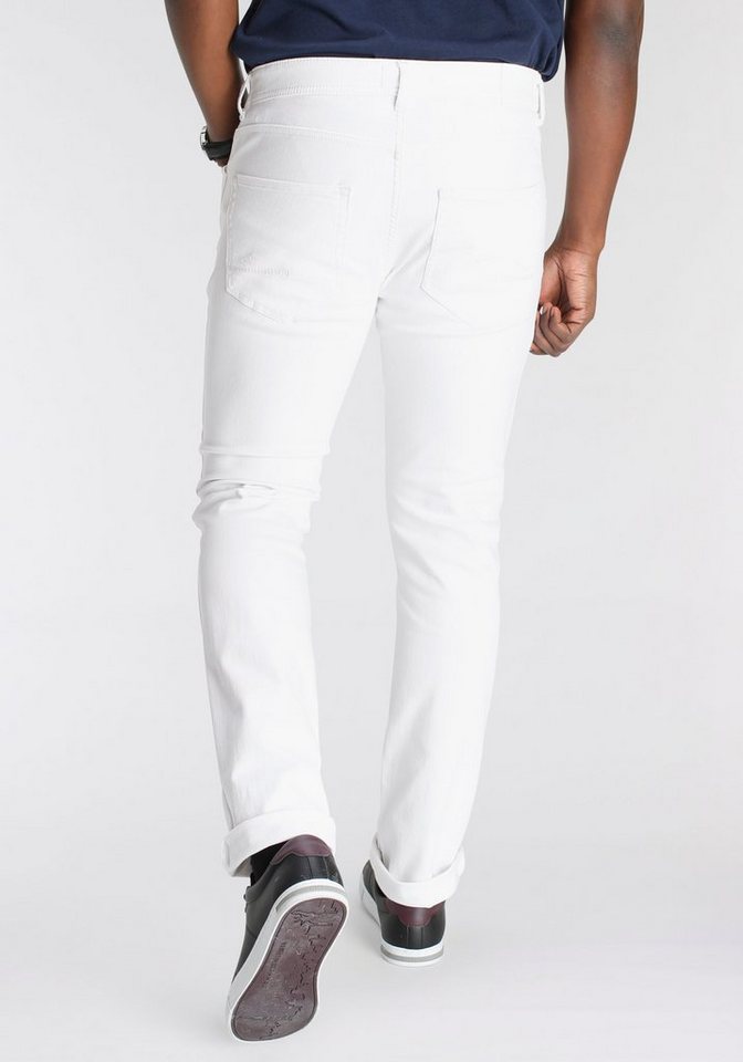 DELMAO Stretch-Jeans "Reed" gerader Beinschnitt, Used-Look-Waschung, niedrige Leibhöhe – Bild 2 von 5