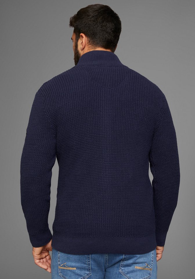 DELMAO Strickjacke Bis Größe 4XL, Struktur mit Wabenstruktur – Bild 2 von 5