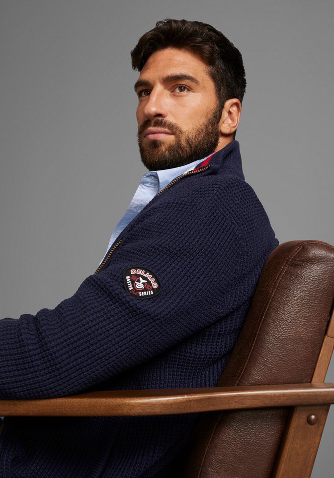 DELMAO Strickjacke Bis Größe 4XL, Struktur mit Wabenstruktur – Bild 3 von 5