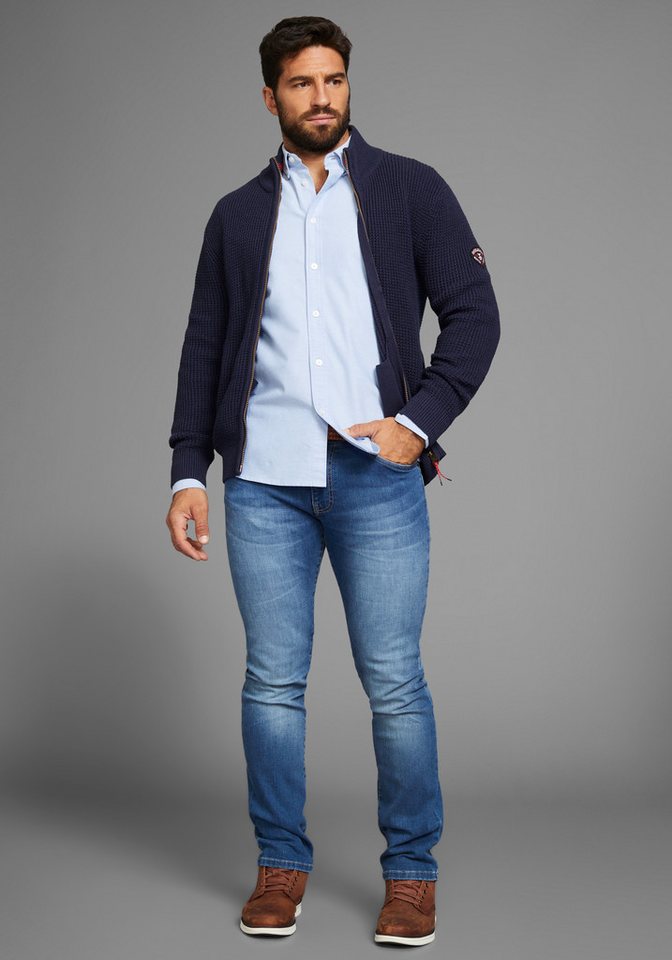 DELMAO Strickjacke Bis Größe 4XL, Struktur mit Wabenstruktur – Bild 4 von 5