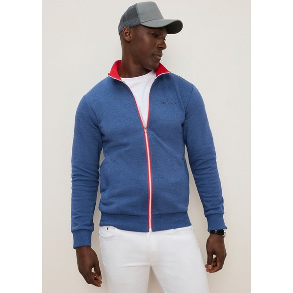DELMAO Sweatjacke mit Reißverschluss, hochschließender Kragen, Langarm