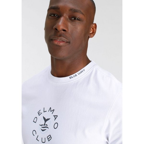 DELMAO T-Shirt Kurzarm, lässige Passform, mit Print und Schriftzug, Rundhals
